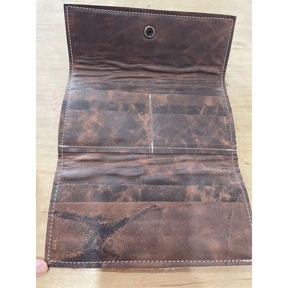 New Leather Pony Hair Clutch Wallet with Aztec EmDerail Rodeo Western - Picture 4 of 6